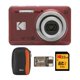thumbnail image 1 of Paquete de cámara digital Kodak PIXPRO Friendly Zoom FZ55 (roja) con funda, tarjeta de memoria SDHC UHS-I U1 de clase 10 de 32 GB y lector de tarjetas USB 2.0 (4 unidades), 1 of 6