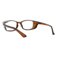 thumbnail image 3 of Blue Light Filtering Lens Fit Over Glasses Clear Lens Rectangular Unisex Brown, 3 of 4