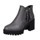 thumbnail image 1 of NECHOLOGY Botas Mujer Adulto Femenino Zapatos Botines mujer Roman Chunky Fashion Shoes Tacones Botas de cuero Tobillo Casual para mujer Botas para mujer (Grey, 7.5), 1 of 6