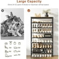 thumbnail image 7 of 8-Tier Tall Shoe Rack Organizer with Wooden  for Entryway Closet Garage Rustic Brown Metal Heavy-Duty Storage, 7 of 7