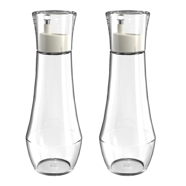 Dispensador de enjuague bucal de vidrio para baño, recipiente para enjuague bucal de 230 ml con tapa, pequeño dispensador de enjuague bucal transparente rellenable para encimera, juego de 2