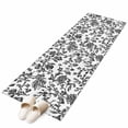 thumbnail image 2 of 2x6 Kitchen Runner Rug, Black Flower Non-Skid Rubber Backing Large Rectangle Rugs - Living Room Bedroom Home Office, Vintage Farmhouse Boho Leaf Spring Plant Indoor Floor Mat Carpets Washable Rug, 2 of 9