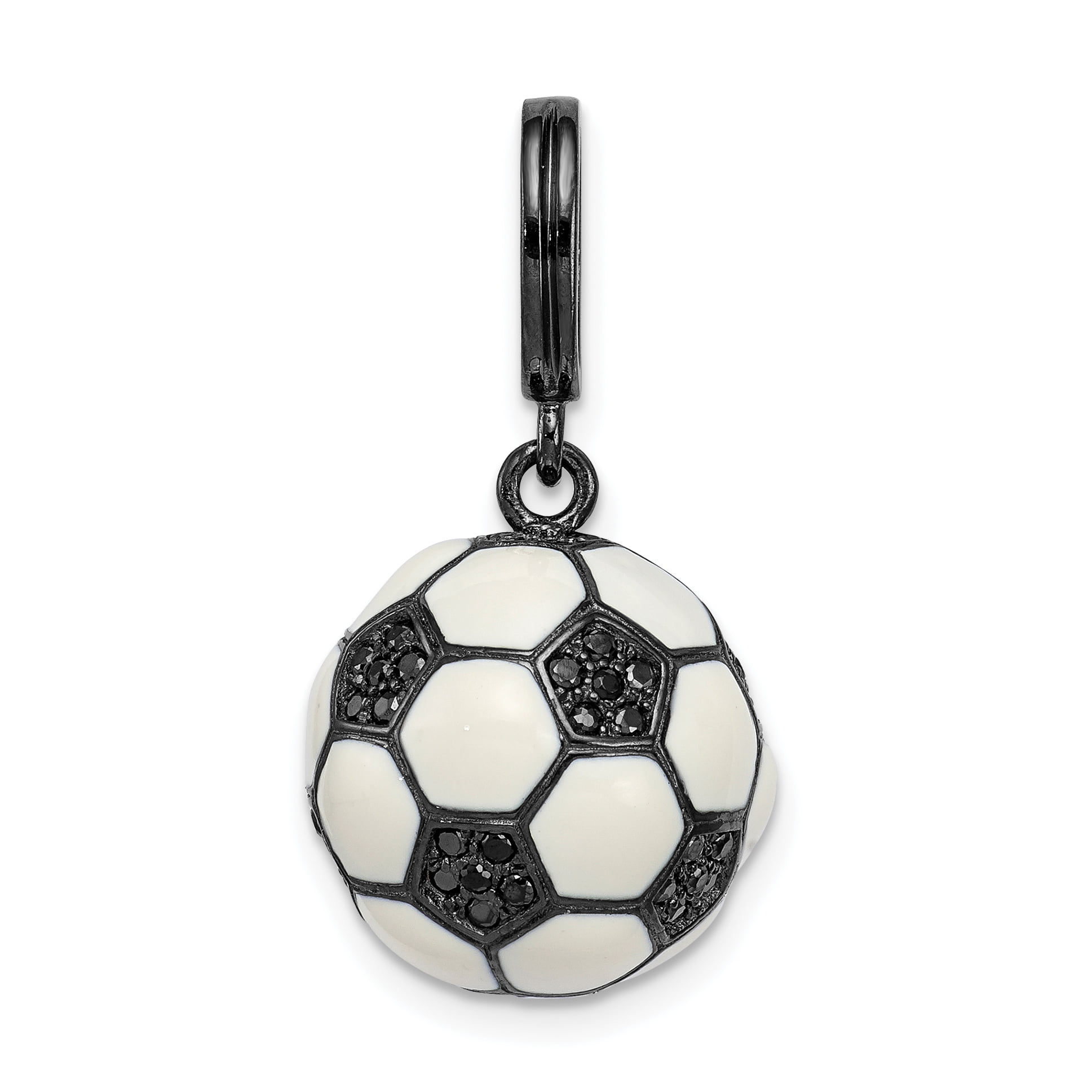 925 Sterling Silver 3D Football Charm and Pendant