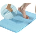 thumbnail image 1 of Memory Foam Bath Mat Non Slip Absorbent Super Cozy Velvet Bathroom Rug Carpet Super Water Absorption Bathroom Carpet Non-Slip Thick Bathroom Mat (20" X 32", Blue), 1 of 5