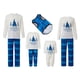 thumbnail image 1 of Pijamas navideños familiares a juego, camiseta con estampado de árbol y letras y pantalones a cuadros. Ropa de dormir para estar en casa., 1 of 10