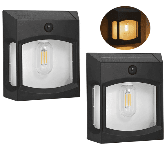 Westinghouse Solar Wall Lights Outdoor,600 Lumen Solar Motion Lights For Outside Patio Fence Yard Garage Porch 2PC