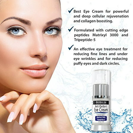 Anti Aging Eye Cream - Best Eye Treatment for Under Eye Wrinkles, Dark Circles, Crows Feet & Puffy Eyes. Effectively Nourishes Skin with Coq10, Matrixyl 3000, Amino Acids, Peptides & Vitamin C -