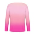 thumbnail image 3 of QUNYINEY Gradient Shirts for Women Casual Pink Long Sleeve V-Neck Tops Drop Shoulder Pullover Loose Waffle T-Shirts, 3 of 4