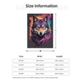 thumbnail image 5 of Sikiie Colorful Wolf Head A Cozy Flannel Fleece Throw Blanket: Lightweight & Thick for All Seasons - Perfect for Women, Men, & Kids"60"x50", 5 of 6