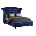 thumbnail image 2 of Sophia Queen 5 Pc Vanity Upholstery Bedroom Set Made With Wood in Blue, 2 of 18