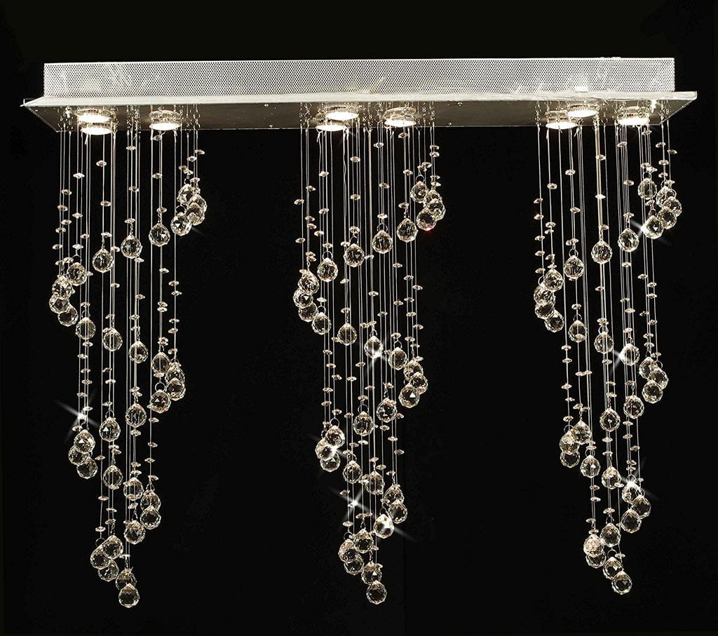Modern Crystal Ball Chandelier Raindrop Light Lighting Fixture
