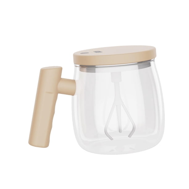mezcladora automática con tapa de vidrio de 400 ml para hogar, oficina y viajes, ideal para café, proteína en polvo.