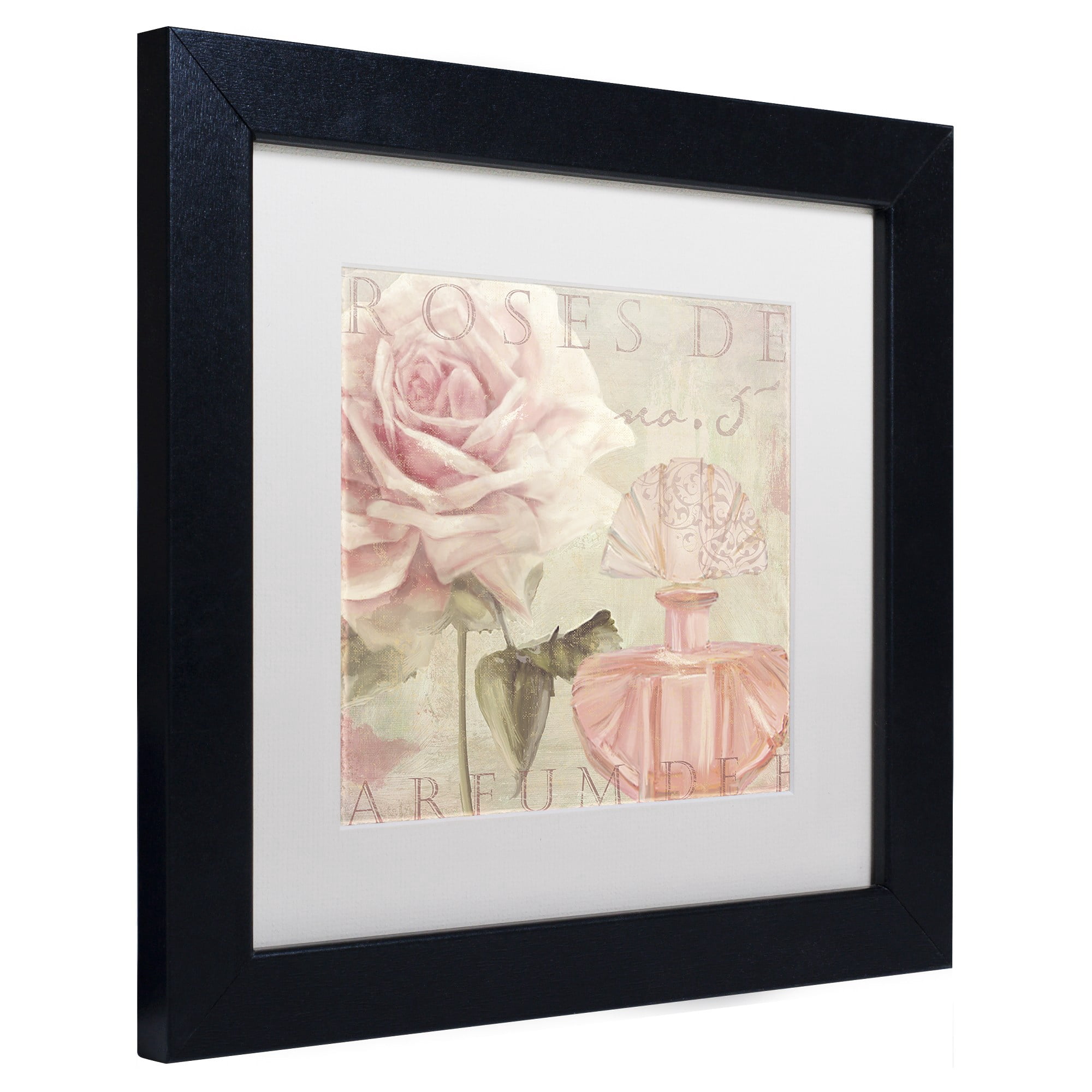 Trademark Fine Art "Parfum de Roses I" Canvas Art by Color Bakery White Matte, Black Frame