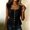 Black, variant on Women's Tank Tops Women's Cotton Linen Blend Tank Top Square Neck Flutter Cap Sleeve Button Detail Smocked Waist Solid Casual Vacation Summer Top,Blue,XL