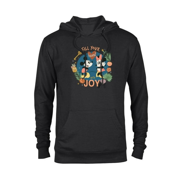 Disney Mickey & Minnie Fill Your Heart with Joy - Pullover Hoodie for Adults - Customized-Black