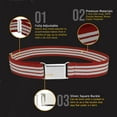 thumbnail image 5 of Hold'em Elastic Belt for Toddler Unisex Kids with Silver Square Buckle - Striped Red and White, 5 of 6