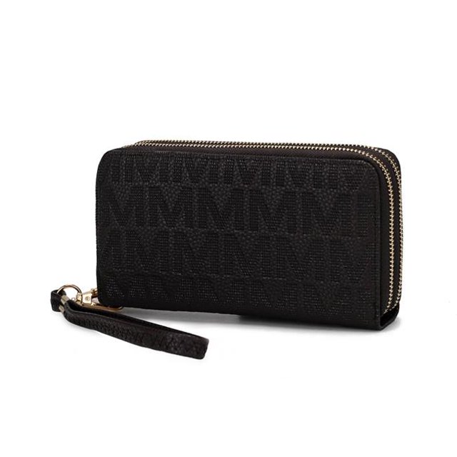 MKF Collection by Mia K. MKF-PU7770CH Lisbette Embossed M Signature Wallet, Chocolate