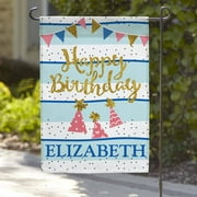 Personalized Happy Birthday Name Garden Flag, 18" x 12"