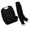 thumbnail image 1 of Women's Solid Color Seamless Thermal Underwear Heat Generating Double Base Layer Set, 1 of 4