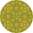 thumbnail image 1 of Ahgly Company Machine Washable Indoor Round Transitional Dark Yellow Green Area Rugs, 8' Round, 1 of 7