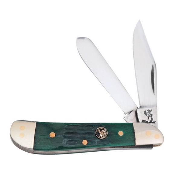 Frost Cutlery WT-975DGJB Dog Leg Trapper Green Bone Folding Pocket Folder Knife