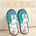thumbnail image 2 of Balery Happy easter Pantuflas de Casa de Felpa Silenciosas con Diseño Estampado, Zapatillas Cómodas Antideslizantes de Algodón para Interior-Large, 2 of 8