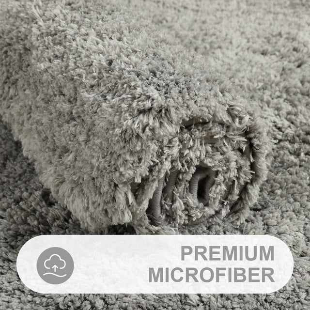 Softlife Machine Washable Microfiber Bathroom Mat Non Slip Bath Mat for Bathroom Soft Absorbent Shaggy Bath Rugs,20"x32",Gray