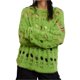 thumbnail image 4 of VISgogo, suéteres de moda para mujer, cuello redondo, manga larga, Color sólido, Jersey de punto hueco, Tops VISgogo moda, 4 of 9