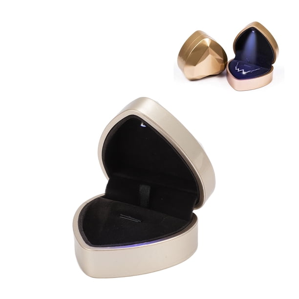 CAJA COLGANTE PARA COLLAR LED, CAJA DE PARA JOYERÍA EN FORMA DE CORAZÓN CON FORRO DE TERCIOPELO Y LUCES LED, PARA COMPROMISIO, DIA DE SAN VALENTÍN Y NAVIDAD