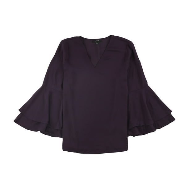 Alfani Blusa tipo túnica con manga de poeta para mujer, Púrpura, 4