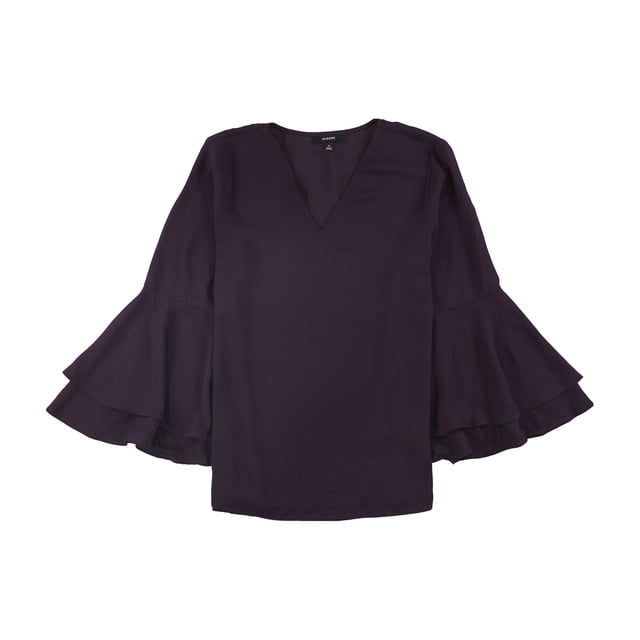Alfani Blusa tipo túnica con manga de poeta para mujer, Púrpura, 4