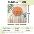 thumbnail image 2 of Orange Boho Geometric and Plant Pattern Square Fitted Tablecloth with Elastic Edge,Square Table Cover,Washable Elastic Table Cover for Home Kitchen Party Decor 34"x34", 2 of 6
