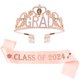 thumbnail image 1 of Cinturón de hombro para la temporada de graduación, conjunto de corona, cinturón de etiqueta para fiesta de graduación, banda para el cabello de aleación, 1 of 6