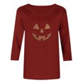 thumbnail image 5 of gbyLJF Women's Plus Size Basic T-Shirt Casual Loose Fit Crewneck Tops Autumn Festival Tee Party & Daily Holiday Wear, 5 of 7