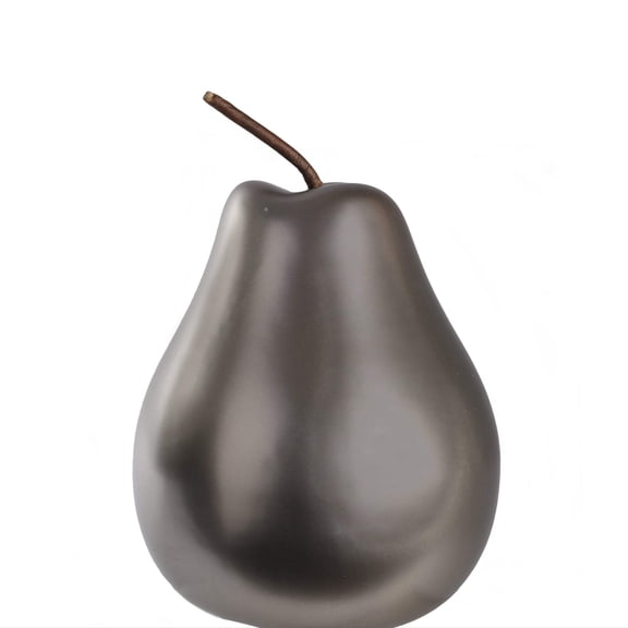 Palia Ceramic Pear Figurine – Decorative Fruit Sculpture, Modern Home Decor Accent, Glossy Finish Tabletop Showpiece for Living Room, Bedroom & Office (Grey)