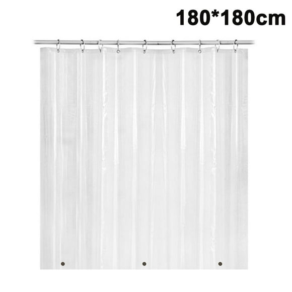 Clear Shower Curtain Liner , Waterproof Shower Liner with Heavy Duty Magnets for Bathroom180x180cm