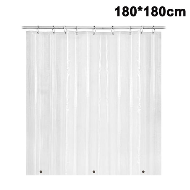 12 cortinas de ducha gruesas y transparentes de alta resistencia con ojales de acero inoxidable, piedras transparentes resistentes y revestimiento impermeable para cortina de ducha de baño Fokelyi 2034891-1