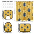 thumbnail image 6 of Ryvnso 4 Pcs Pineapple Fruit Bathroom Shower Curtain Set with 12 Hooks Bath Mat Toilet Lid Cover, 6 of 8