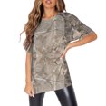 thumbnail image 1 of HOT!Maojin Ropa de trabajo de manga corta con cuello redondo y bolsillos para mujer, Tops estampados, Tops de verano para mujer, 1 of 7