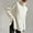 White, variant on Women Solid Turtleneck Sweater Casual Long Sleeve Knitted Pullover Sweater Tops with Side Split Green M