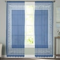 thumbnail image 2 of Dark Blue Greek Key Sheer Curtains 84 Inches Long 2 Panels Set, Window Sheer Curtains for Living Room/Bedroom, Geometric Greece Ancient Farmhouse Geo Light Filtering Rod Pocket Curtain 52''x84''x2, 2 of 7