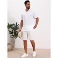 thumbnail image 2 of DARING DIVA Men's Solid Color Stand Collar Short Sleeve Henley Shirts XL White, 2 of 7