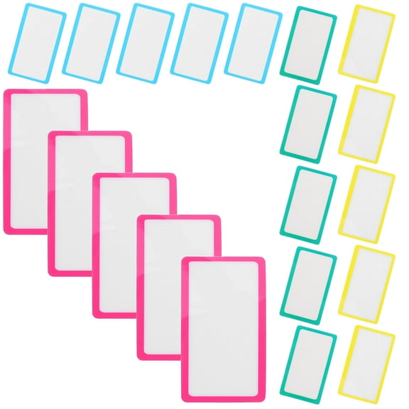 WHAMVOX 20pcs Colorful Dry Erase Labels Reusable Tags Labels Sticker Adhesive Removable Labels Jar Labels Stickers for Pantry Kitchen Food Storage