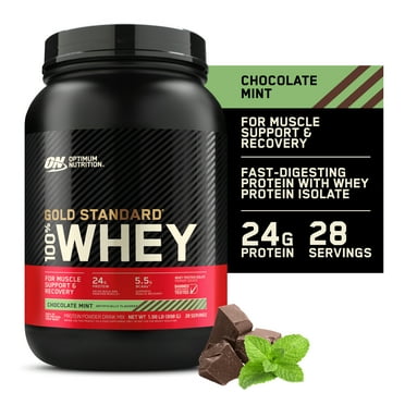 Optimum Nutrition, Gold Standard 100% Whey Protein Powder, 24g Protein, Chocolate Mint, 1.98 lb