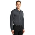 thumbnail image 4 of Port Authority Silk Touch Performance Long Sleeve Polo-3XL (Steel Grey), 4 of 6
