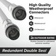 100' Feet, White RG6 Coaxial Cable with rubber booted Weather Proof Indoor / Outdoor Rated