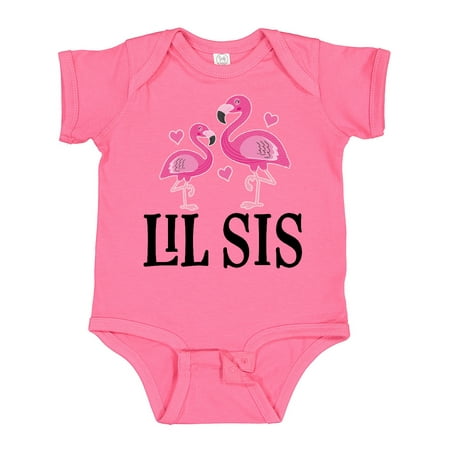 

Inktastic Little Sister Girls Lil Sis Flamingo Gift Baby Girl Bodysuit