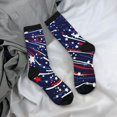 thumbnail image 5 of KLL Red White Blue Fireworks 1 Print Cool Socks Men's Women's Crew Socks Funny Crazy Novelty Stockings, 5 of 6