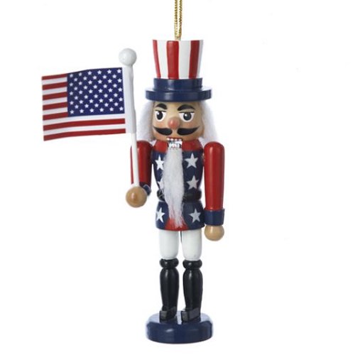 5" AMERICAN FLAG NUTCRACKER ORNAMENT .