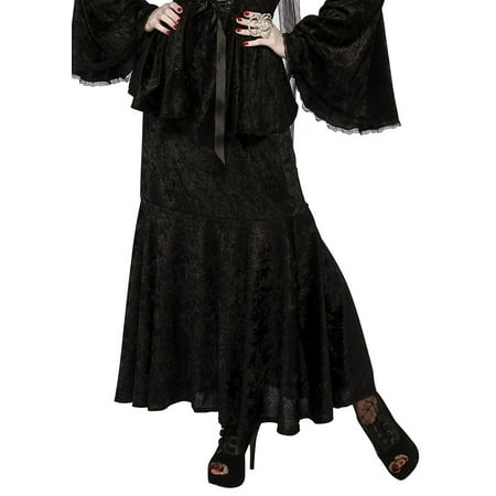 Black Adult Women Velvet Mermaid Cut Witches Gothic Costume Skirt